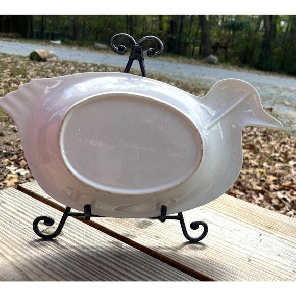 Vintage White Ceramic Duck-Shaped Serving Dish - Picture 5 of 15